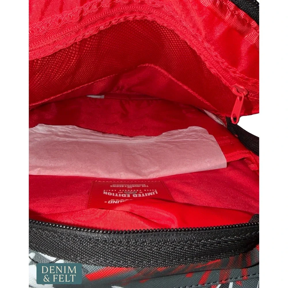NEW Sprayground Branded Bandit Shark Backpack Black White Red Unisex Streetwear